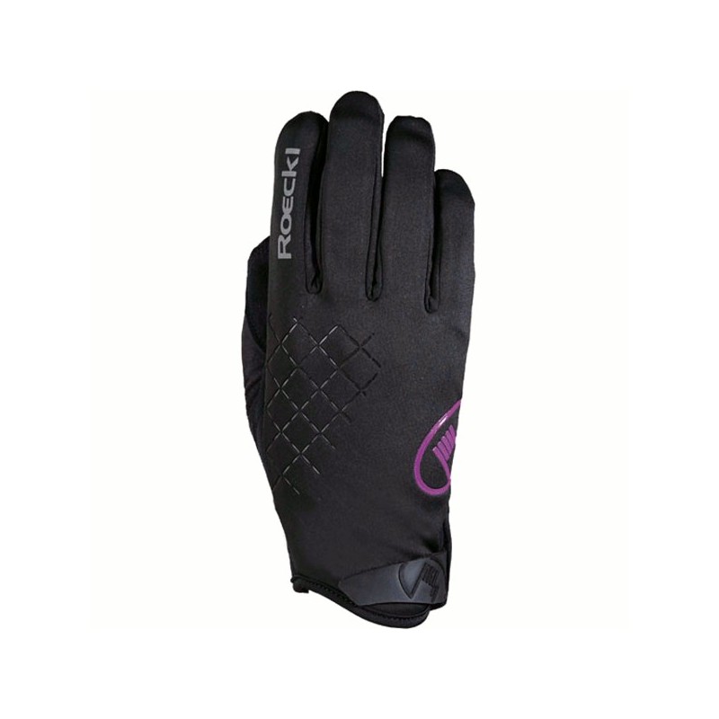 Damen Handschuhe Roeckl Espa schwarz/Granatapfel Damen Handschuhe Roeckl Espa schwarz/Granatapfel